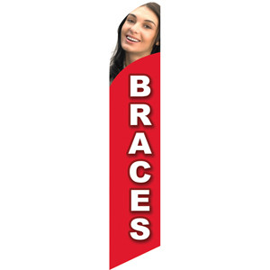 Braces (red background) Semi Custom Feather Flag Kit