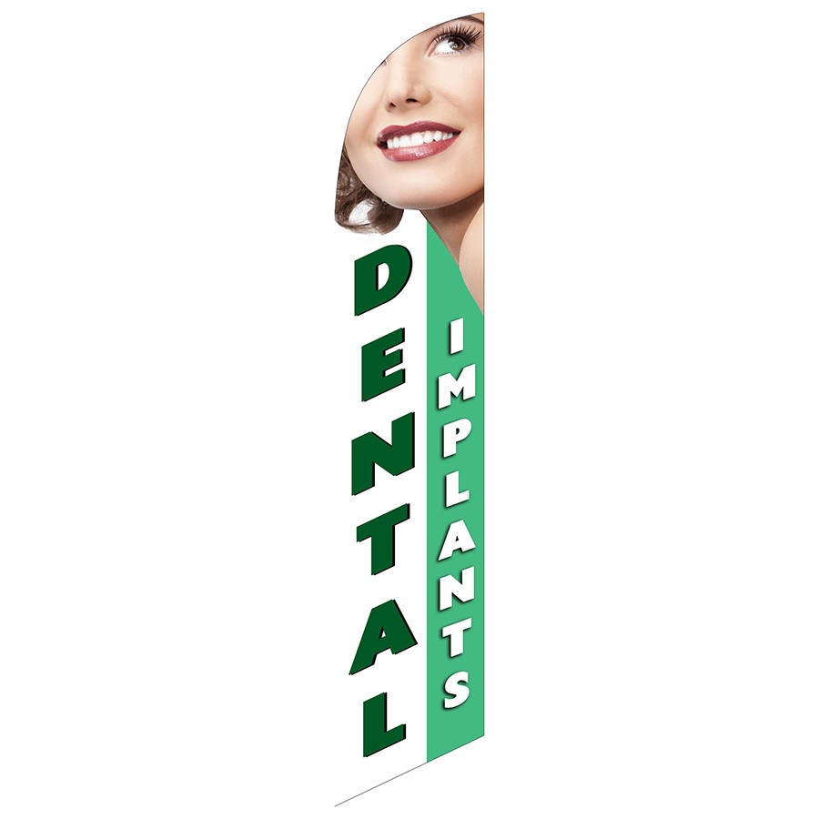 Dental Implants (white and light green background) Semi Custom Feather Flag Kit