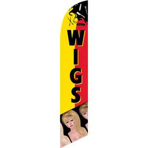 Wigs (yellow and red background) Semi Custom Feather Flag Kit