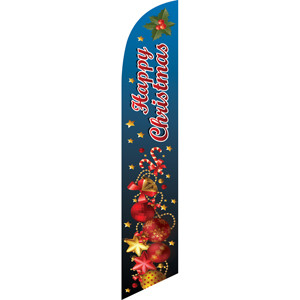 Happy Christmas (blue background) Semi Custom Feather Flag Kit