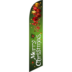 Merry Christmas (green background) Semi Custom Feather Flag Kit