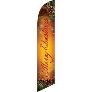 Merry Christmas (pine cones) Semi Custom Feather Flag Kit