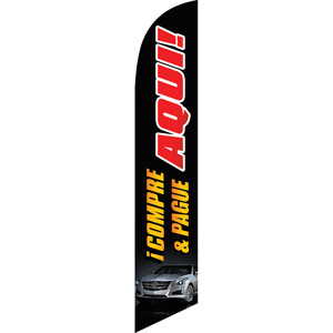 Compre & Pague (black background) Semi Custom Feather Flag Kit