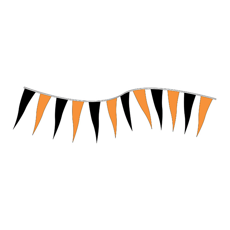 Orange and Black Icicle String Pennants