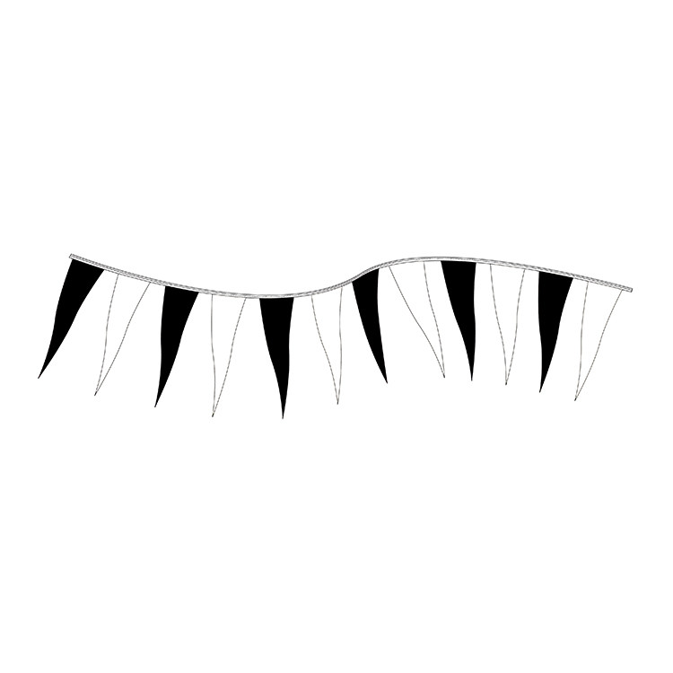 Black and White Icicle String Pennants