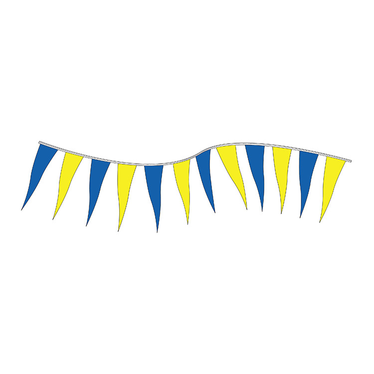 Blue and Yellow Icicle String Pennants