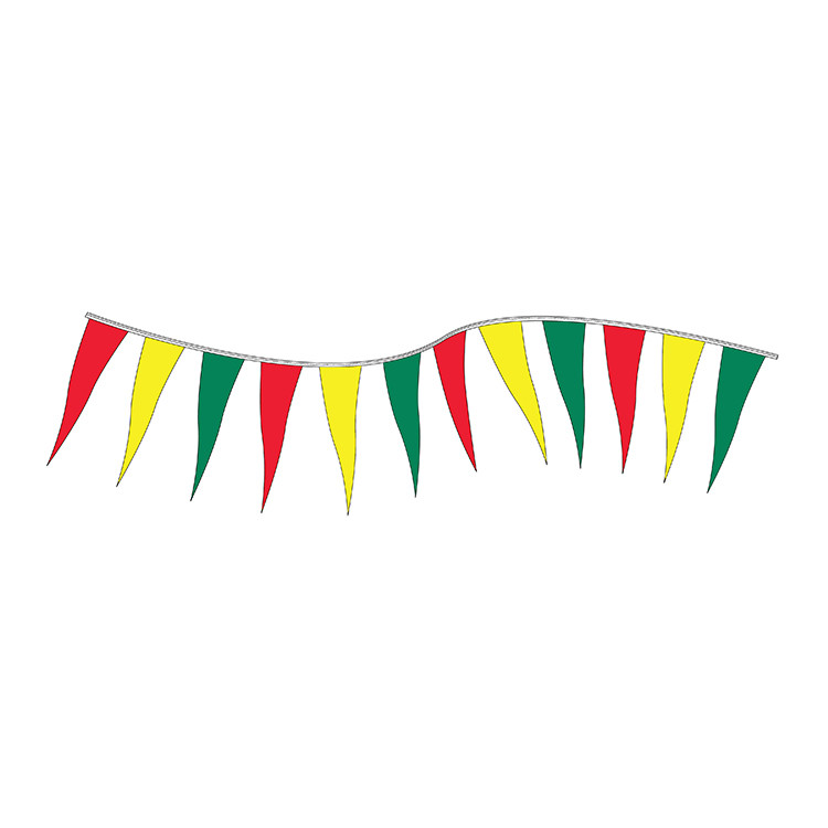 Red, Yellow and Green Icicle String Pennants