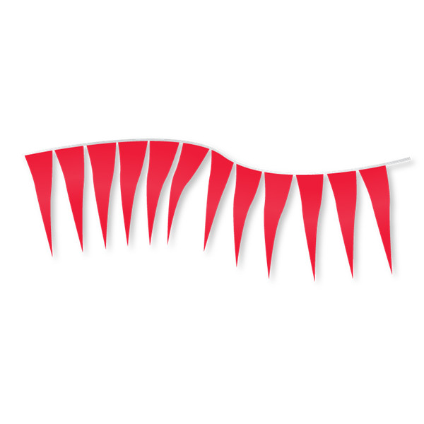 Brilliant Red Fluorescent Icicle Pennants