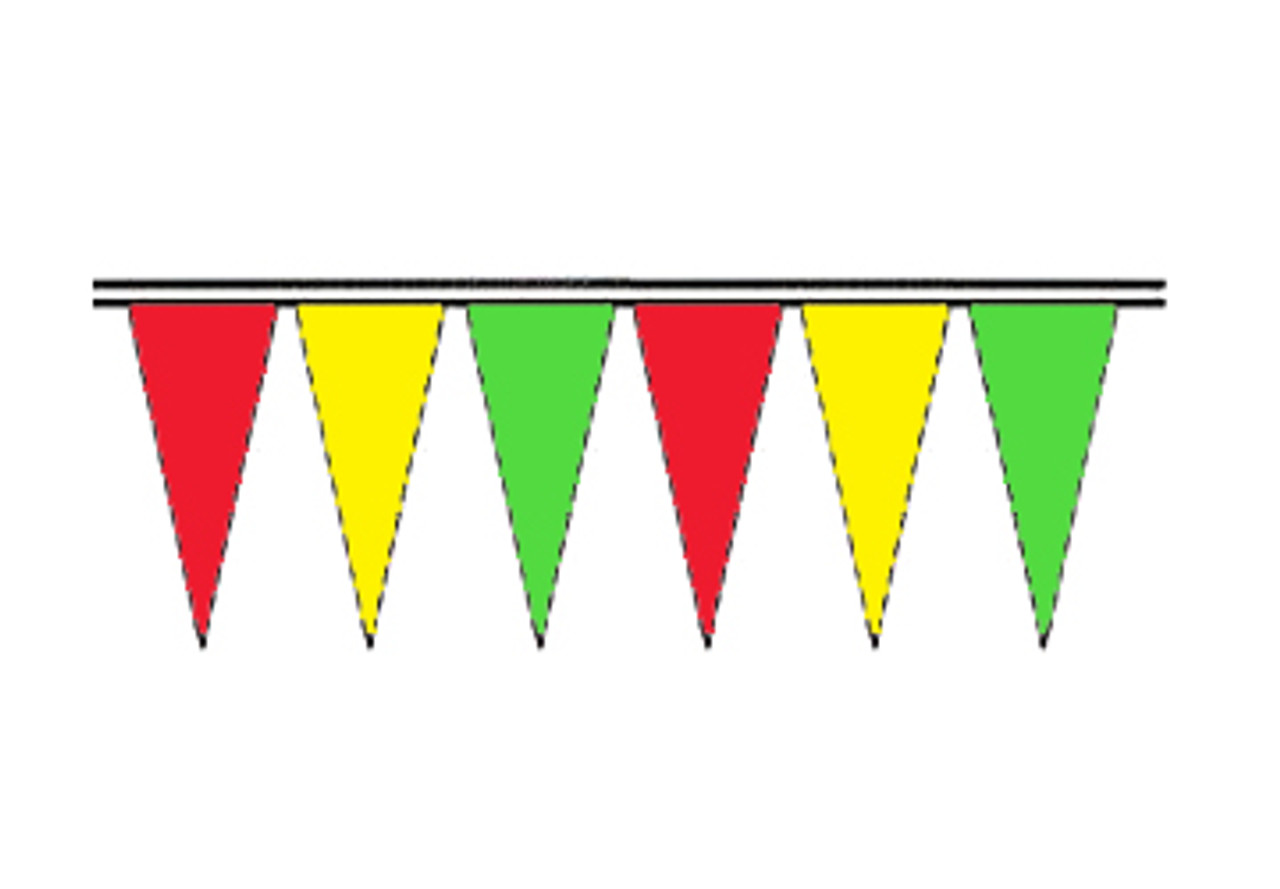 Red, Yellow and Green Fluorescent Icicle Pennants
