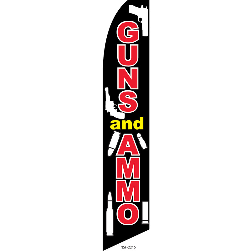 Guns and Ammo Feather Flag