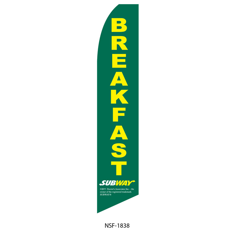 Subway Breakfast Feather Flag (green)
