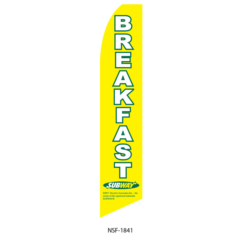 Subway Breakfast Feather Flag (yellow white)