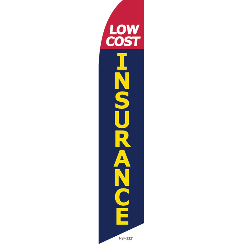 Low Cost Insurance Feather Flag (navy yellow red)