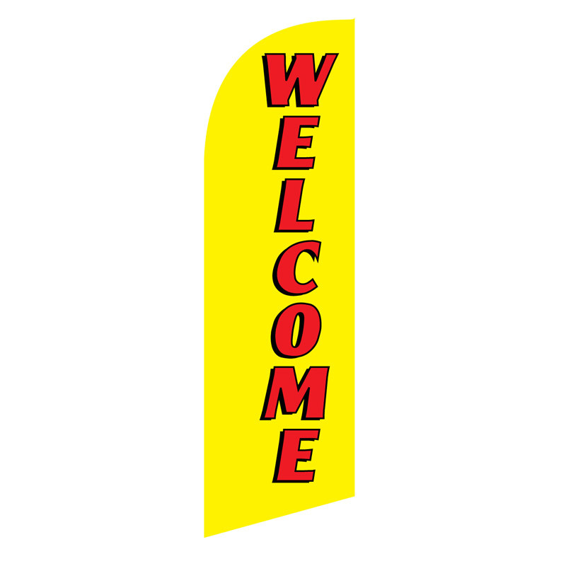 Welcome 6ft Feather Flag (yellow)