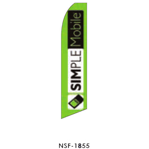 SIMPLE Mobile (green background) Feather Flag