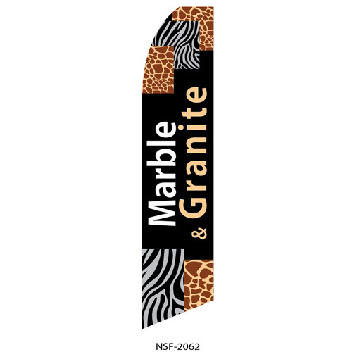 Marble & Granite (black background) Feather Flag 