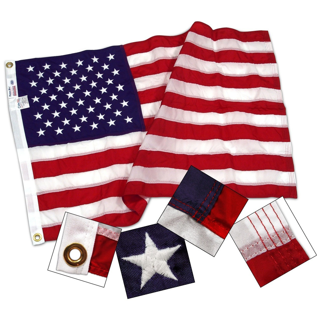Details about   2.5 x 4 Embroidered Sewn USA American 50 Star Sythetic Cotton Nylon Flag Sleeve 