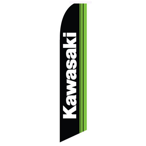 Kawasaki Feather Flag (green and white)