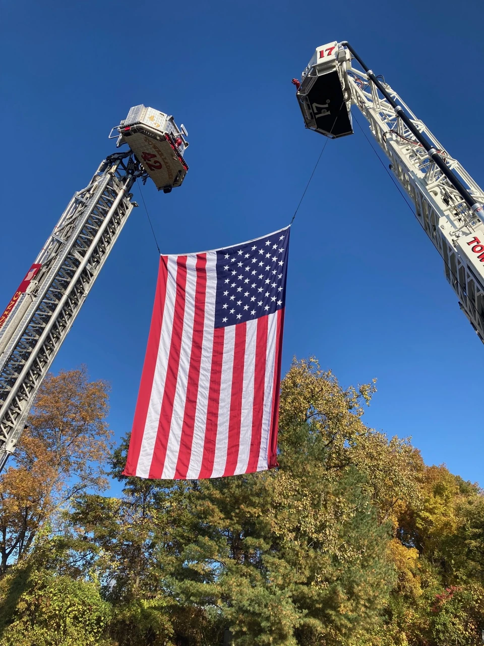 Fire Truck American Flag, Nylon 15x25