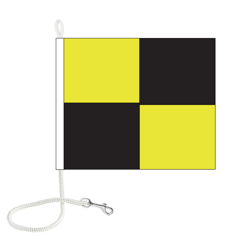 "L" (Lima); Quarantine / Stop Instantly - With Rope and Snap Hook 