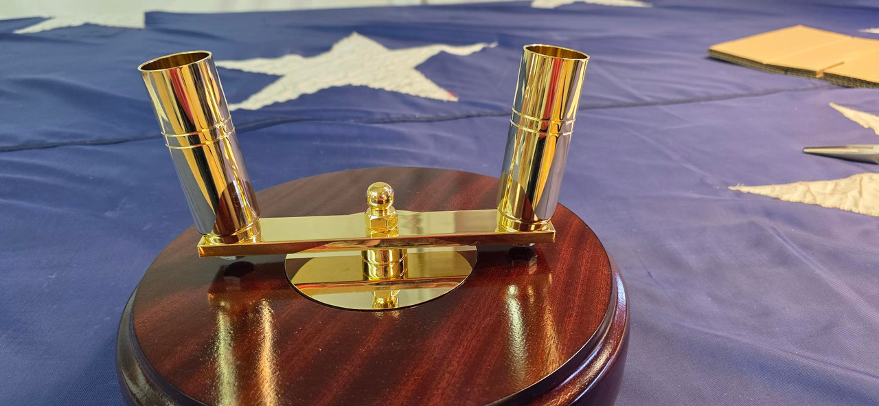 Signature Mahogany Finish Floor Stand- Two Hole