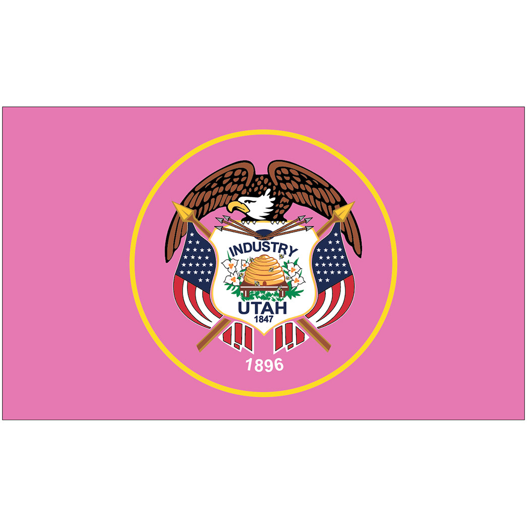 Pink Utah 3x5 Foot Custom Flag