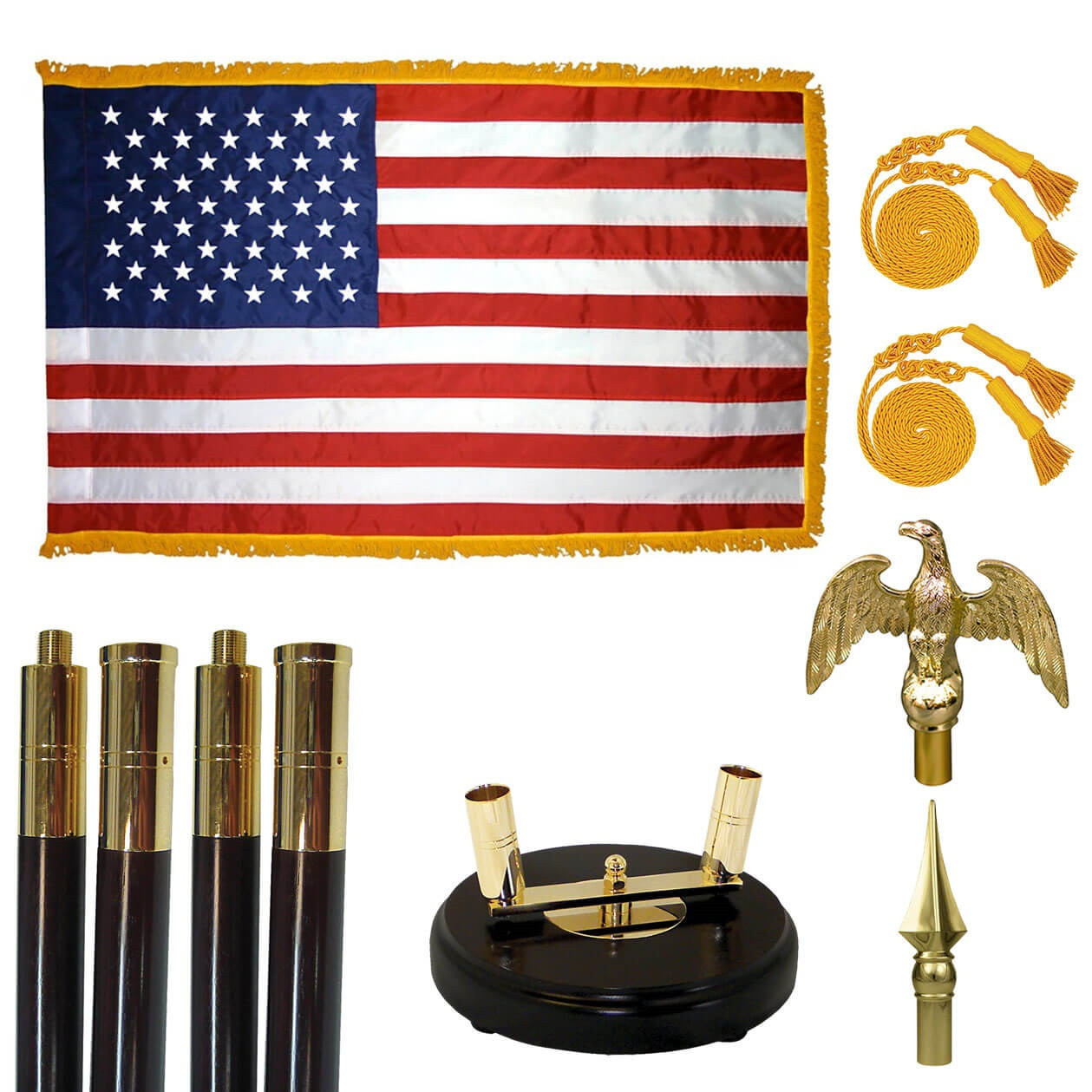Signature Mahogany Flag Set (with 2 Poles)