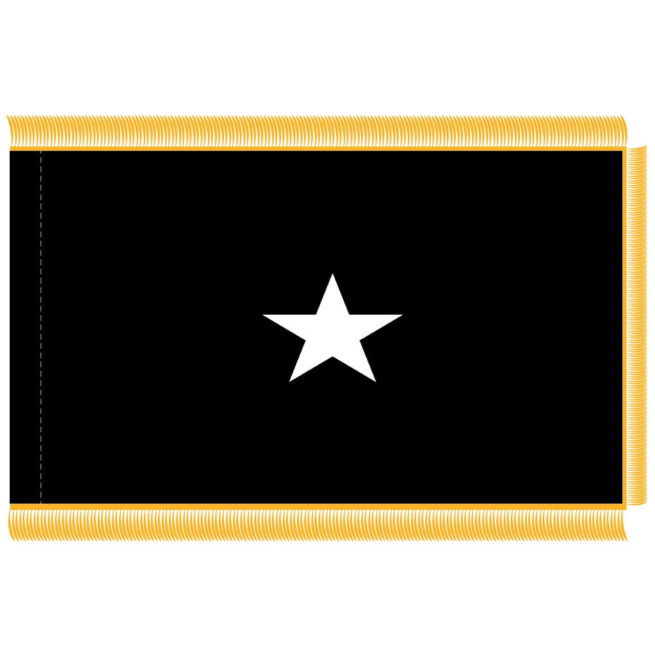 Space Force Brigadier General Flag, 1 Star Appliqued Indoor Gold