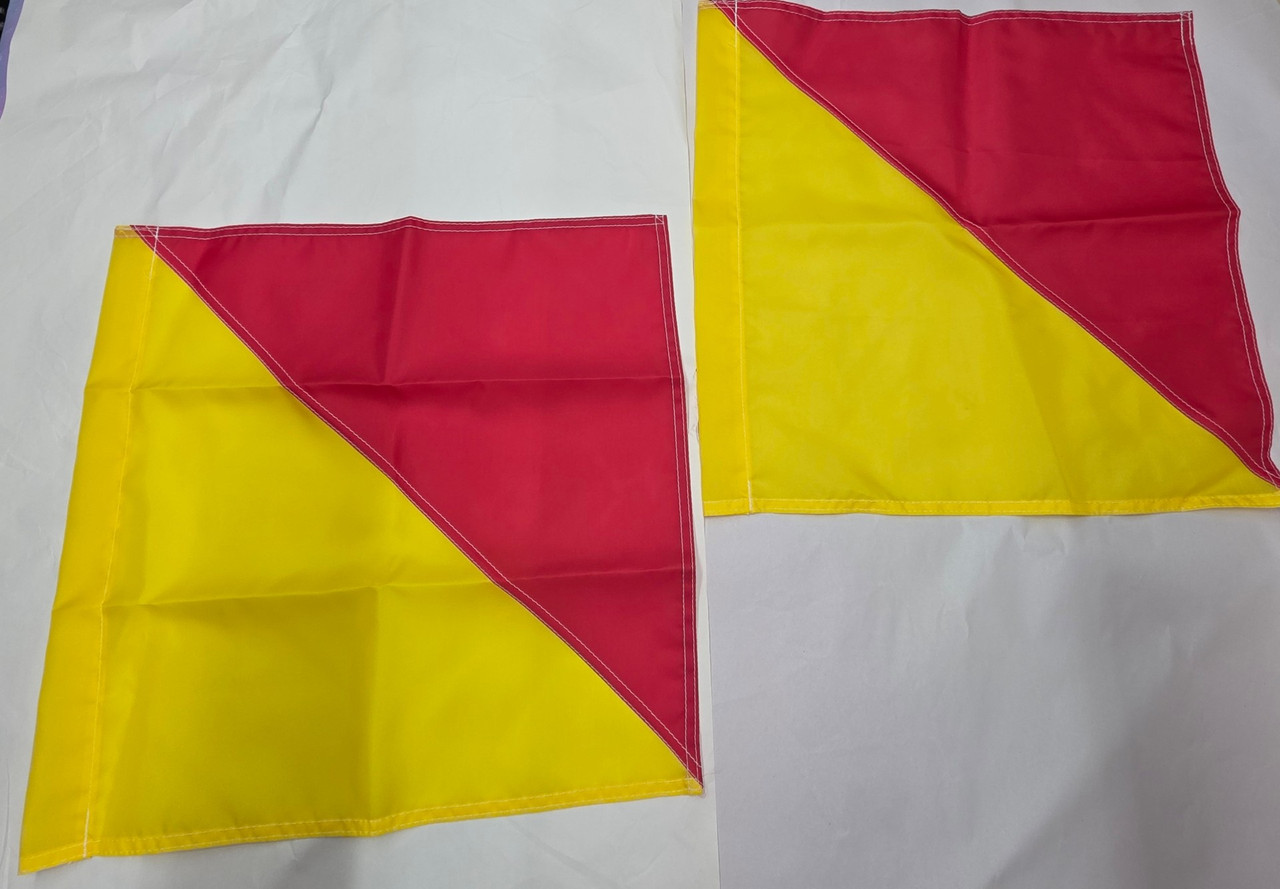 Semaphore Signal Flag Red and Yellow Set Of 2 ( No Sticks )