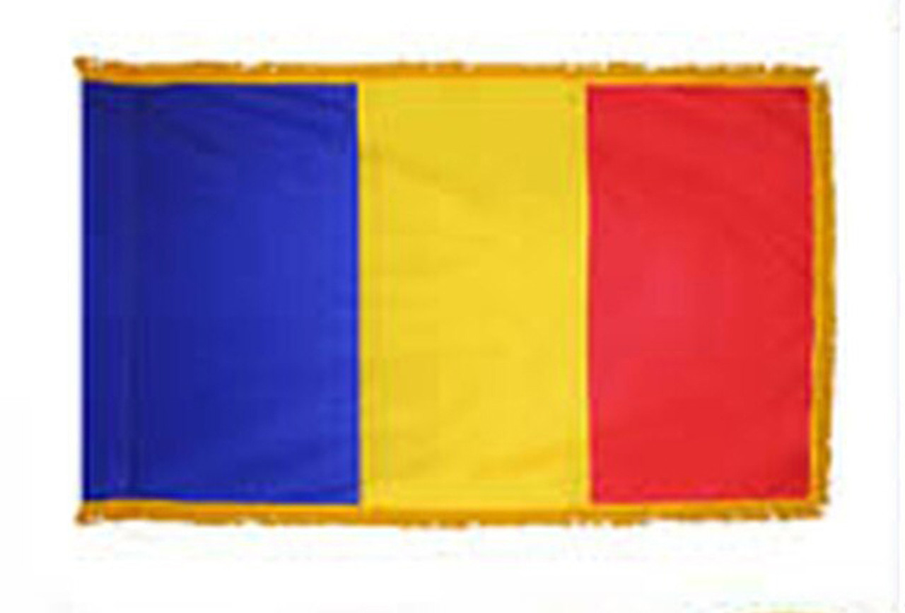 Romania Fringed Lobby Flag