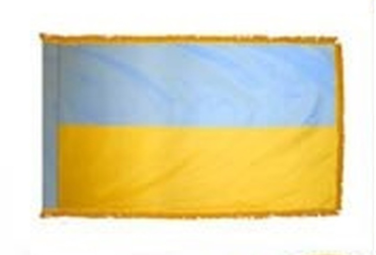 Ukraine Fringed Lobby Flag
