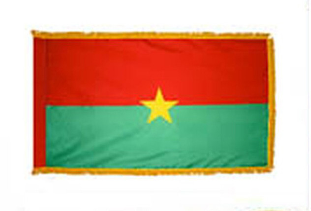 Burkina-Faso Fringed Lobby Flag