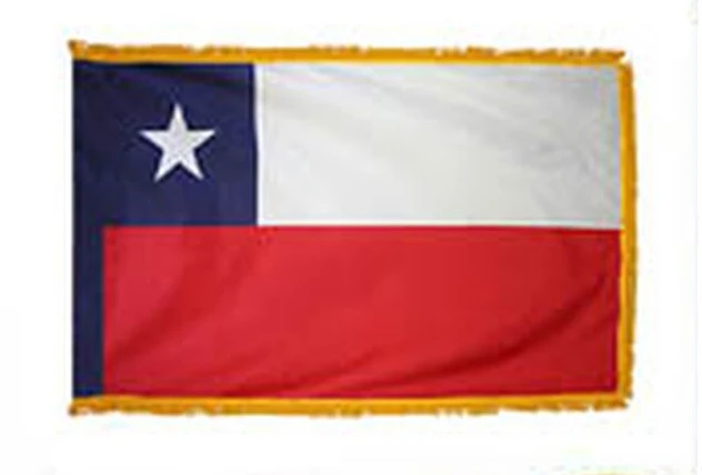 Chile Flag Fringed Lobby Flag