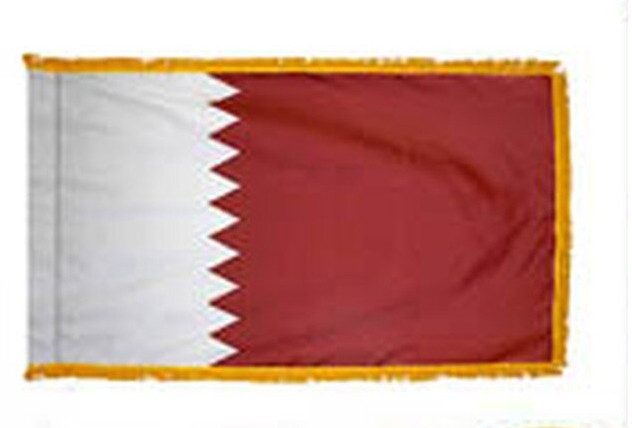 Qatar Fringed Lobby Flag