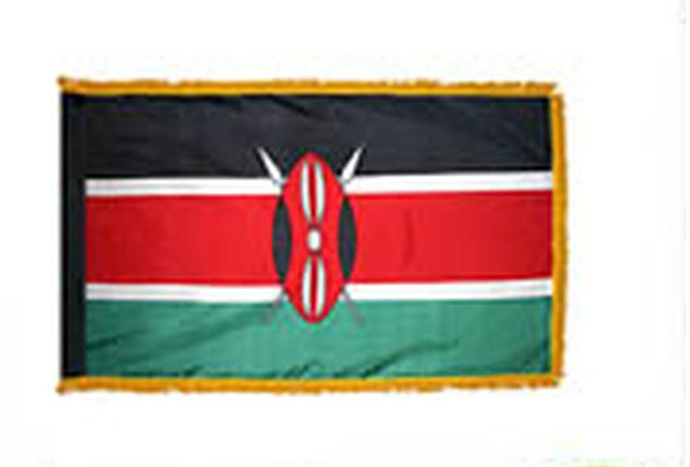 Kenya Fringed Lobby Flag