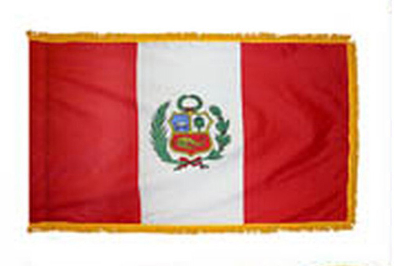 Peru Fringed Lobby Flag