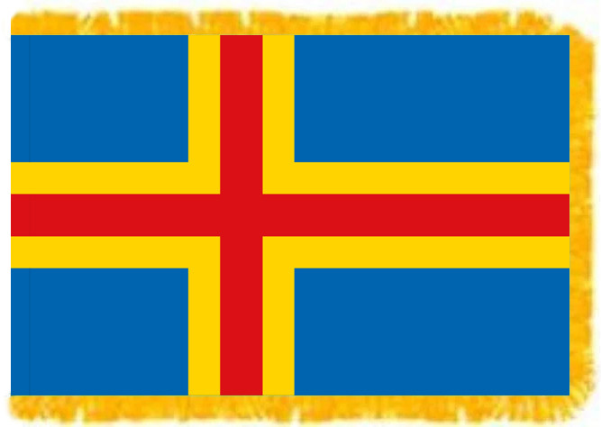 Aland Islands Fringed Flag