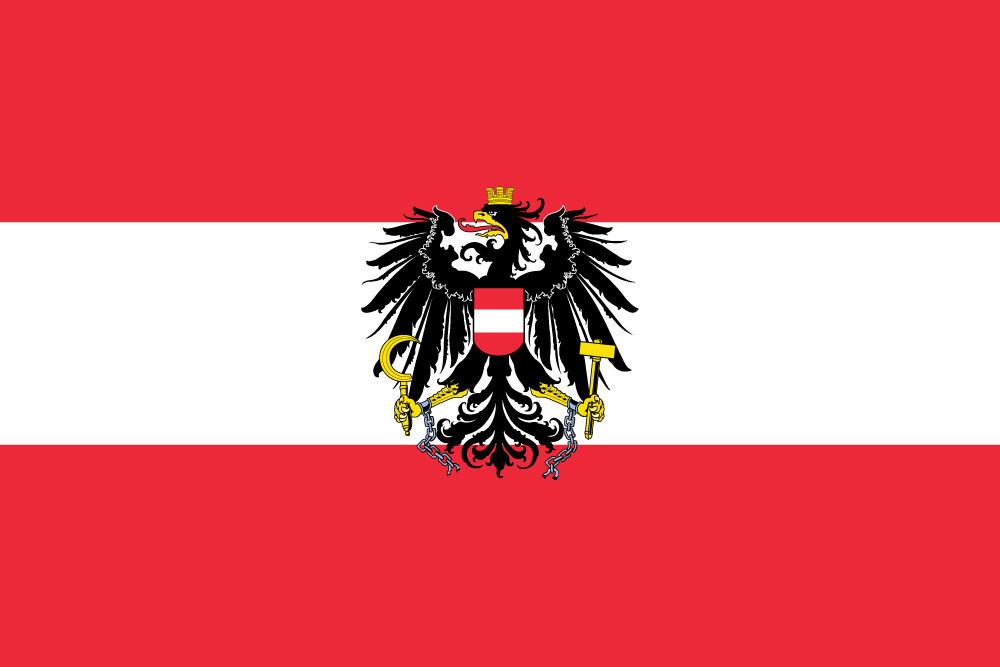 Austria w/Eagle - 4" x 6" Miniature Stick Flags