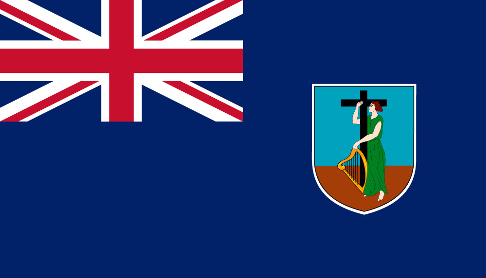 Montserrat - 4" x 6" Miniature Stick Flag