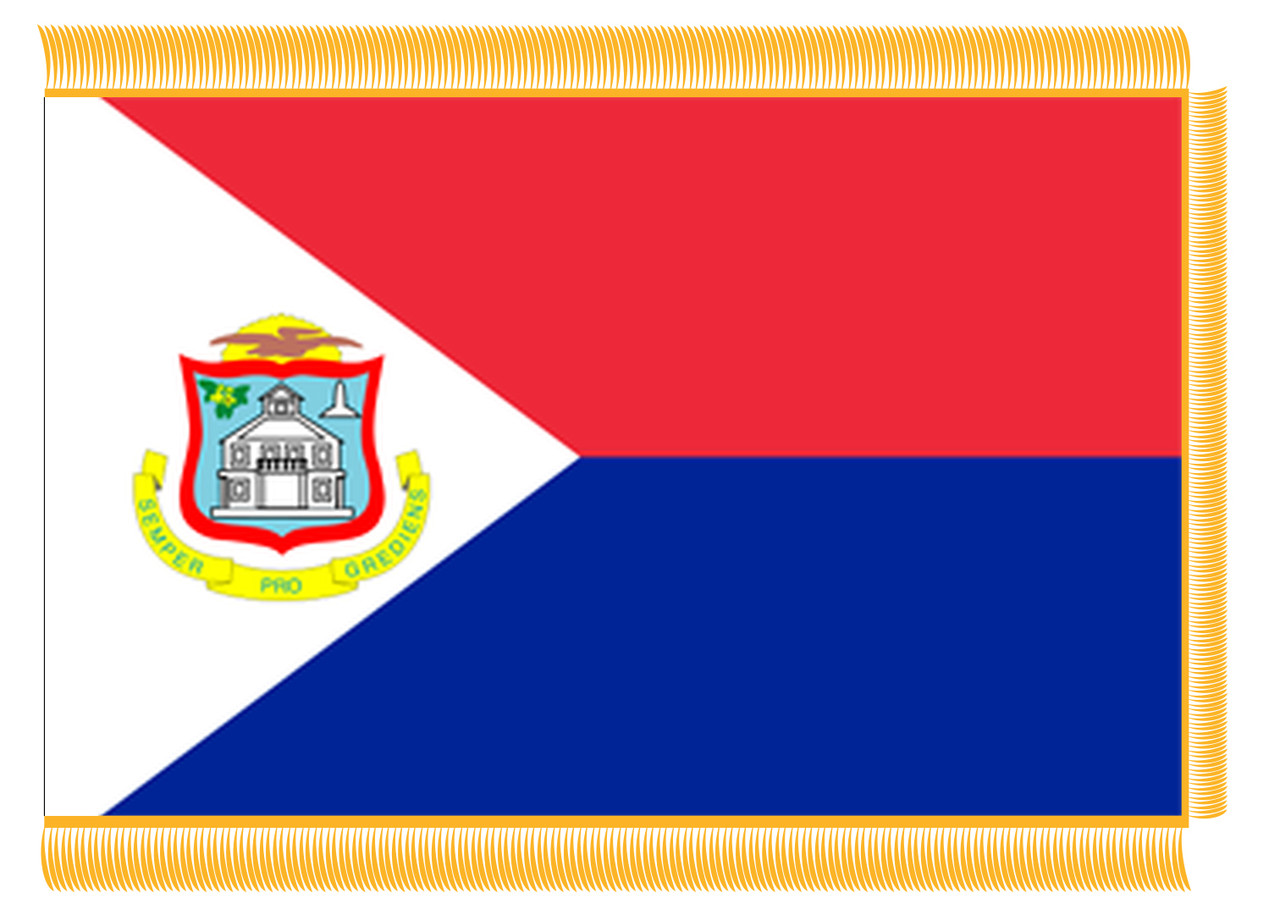 St. Maarten (St. Martin) 3x5 Fringed Flag