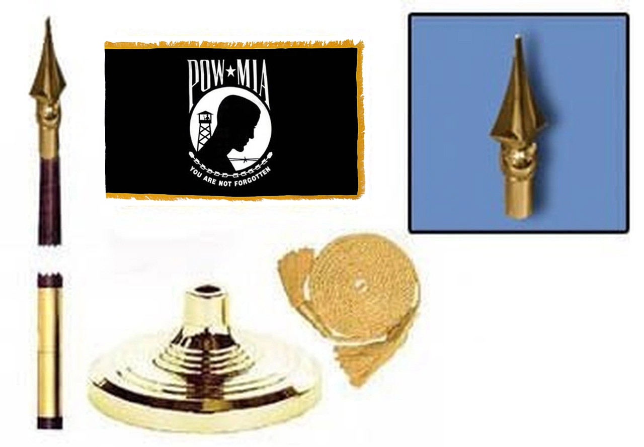 POW MIA Double Faced Gold Fringed Lobby Set