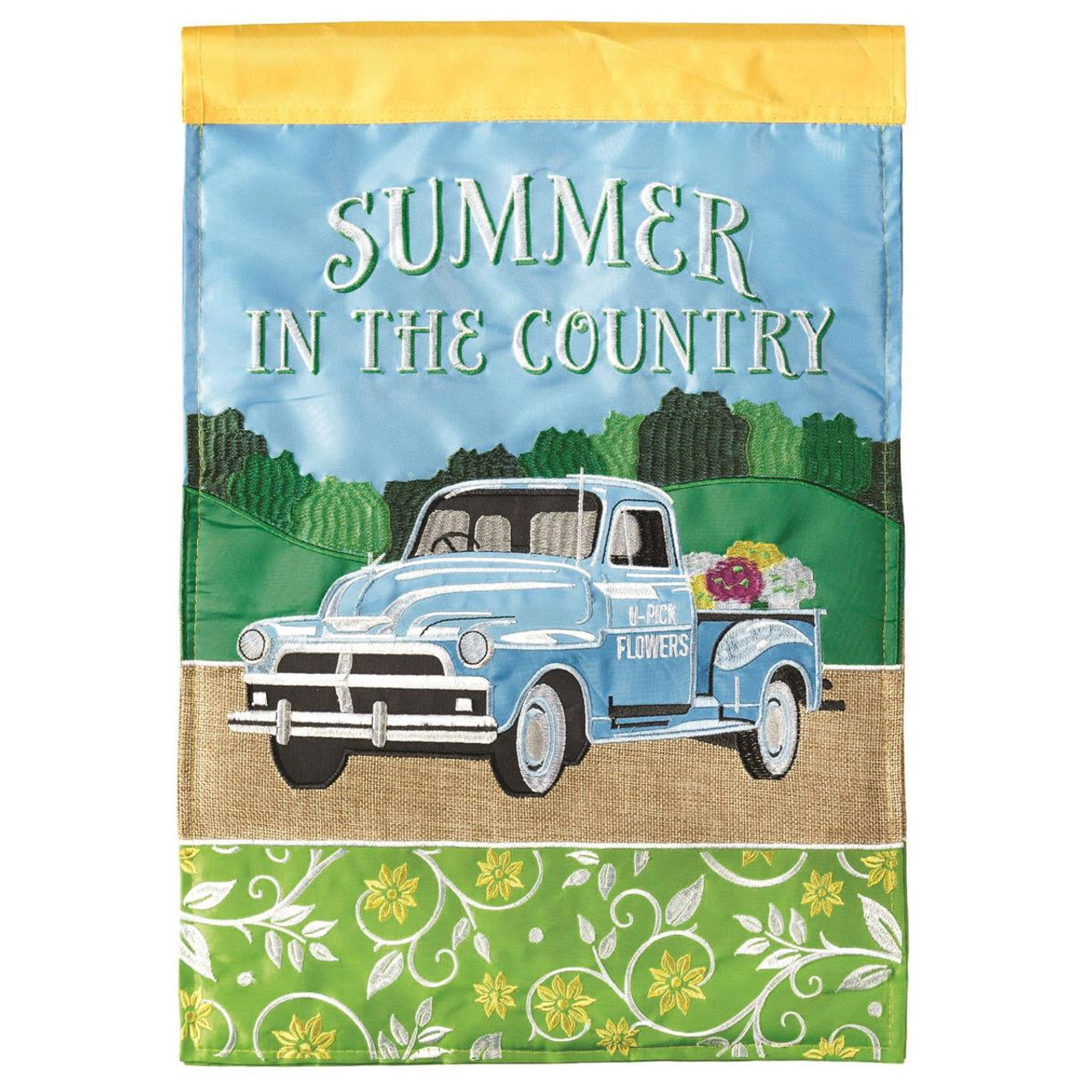 Summer in The Country Double Applique House Flag
