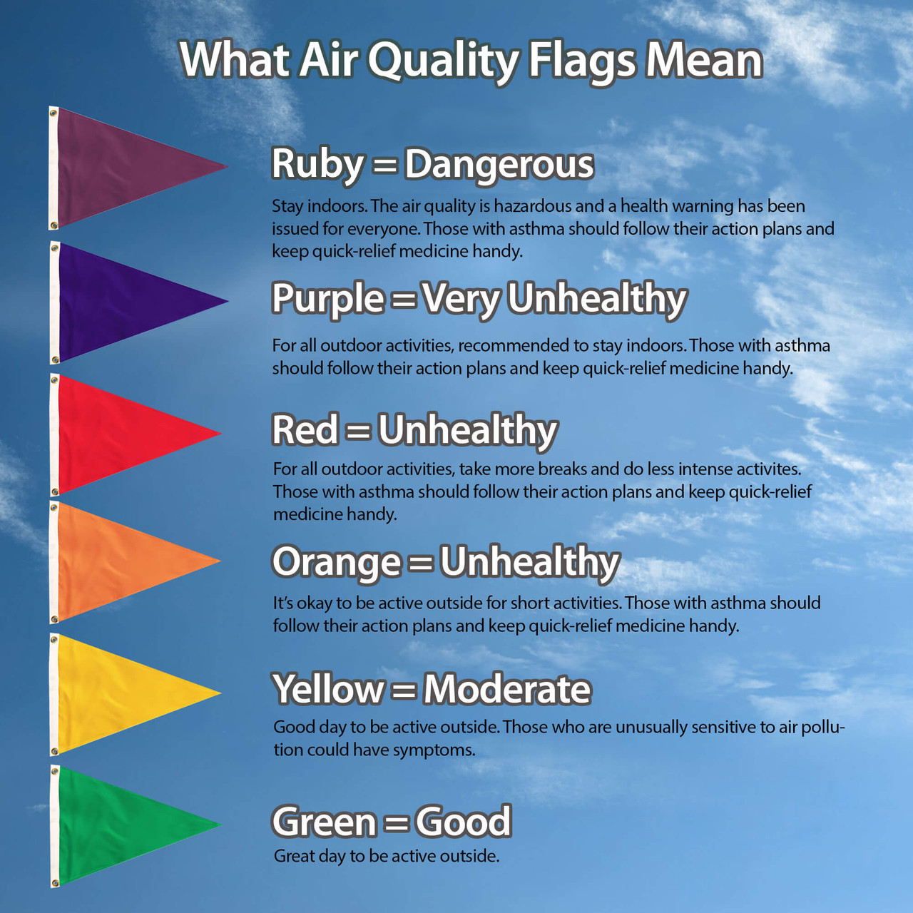 Air Quality Flag Pennant - Bright Green
