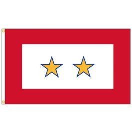 Magnetic Bumper Sticker – Blue Star Service Flag With 2 Stars, Military Family