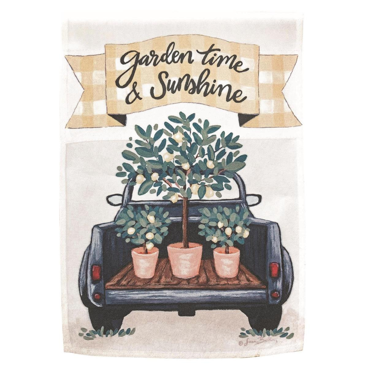 Lemon Truck Polyester Garden Flag