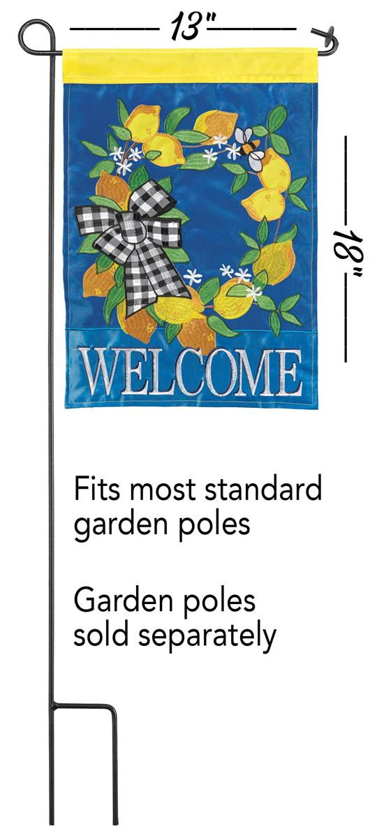 Lemon Welcome Applique Garden Flag