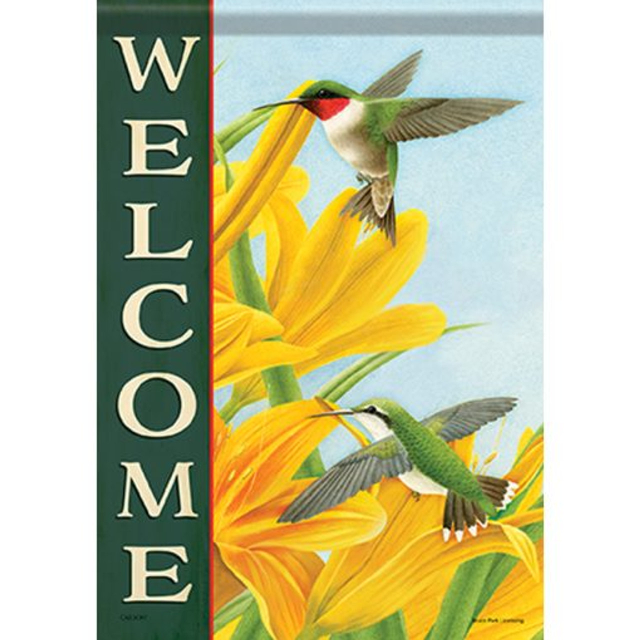 Hummingbirds & Lilies - Dura Soft House Flag