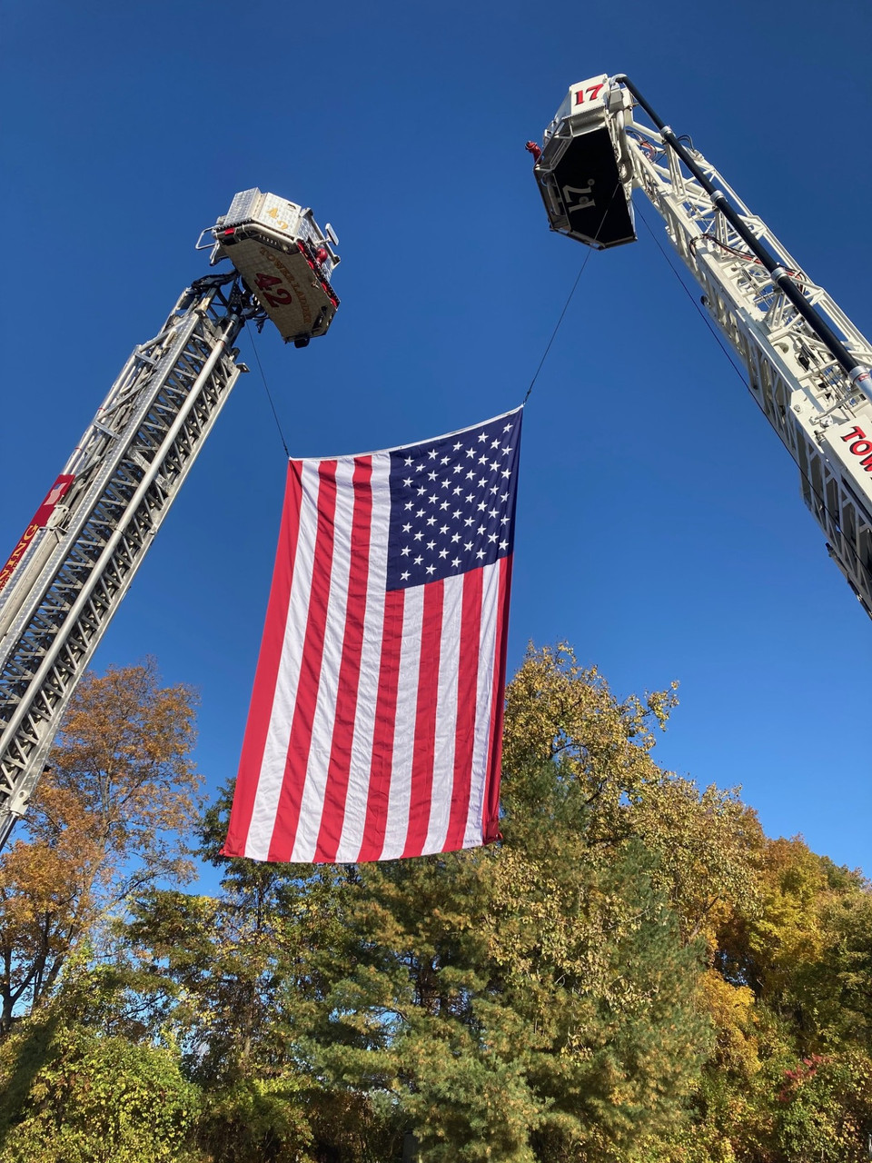 Fire Truck American Flag, Polyester 20x30