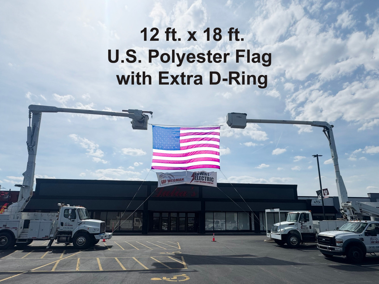 Fire Truck American Flag, Polyester 12x18