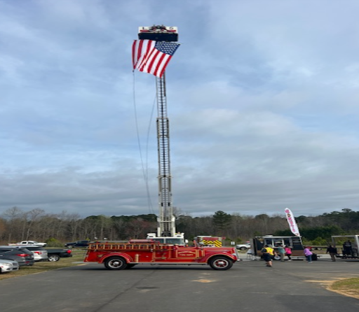 Fire Truck American Flag, Polyester 30x50
